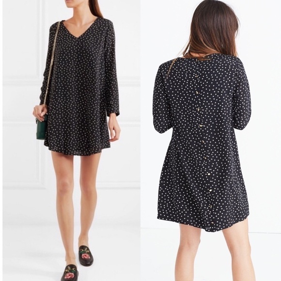 Madewell Silk Button Back Dress in Star Scatter S - Picture 2 of 11